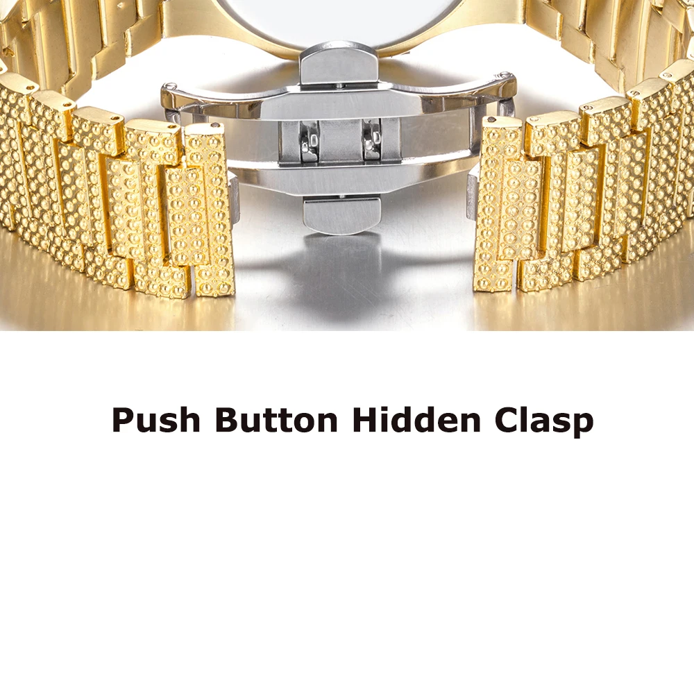 

Calendar Gold Watch Men Luxury Brand Diamond Mens Watches Top Brand Luxury Iced Out Male Quartz Hip Hop Watch relogio masculino