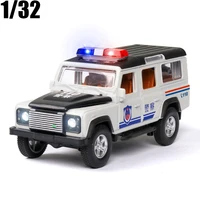 132 excellent defender suv diecast alloy metal car toy 4 doors openable light music pull back car toys for kids gifts