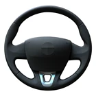 Чехол рулевого колеса автомобиля Мужская прошитая вручную обувь черного цвета из натуральной кожи для Renault Megane 2008-2016 Fluence (ZE) 2010-2016