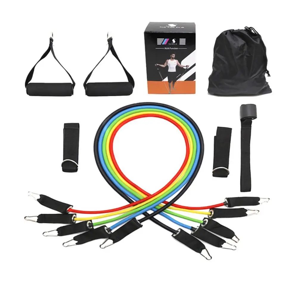 11 шт. эластичная лента для фитнеса Тяговая веревка физических упражнений