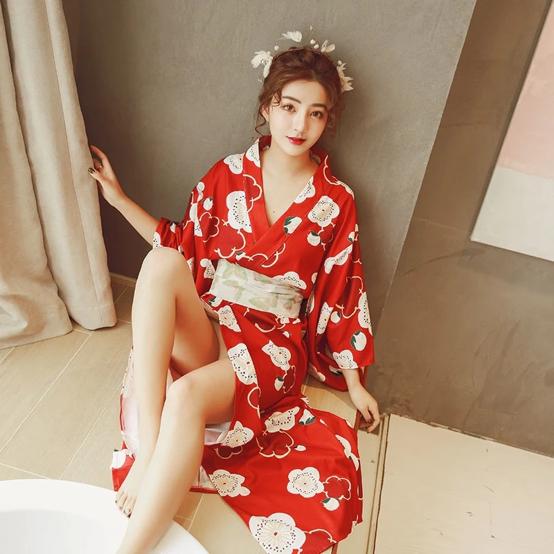 Женское японское кимоно Haori Yukata традиционное костюм гейши сексуальное платье для