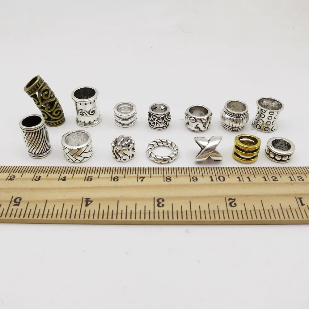Металлическая большая коса для волос viking 5 шт. мужчин и женщин|dreadlock beads|dreadlock bead
