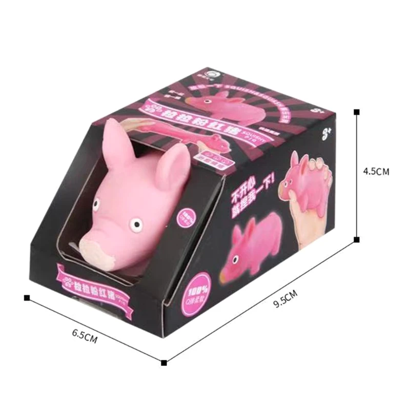 

Pink Pull Pig Anti-Stress Toy Creative Decompression Toy Squeeze Pig Toy for Kids, 9.5x6.5x4.5cm/3.74x2.56x1.77Inches