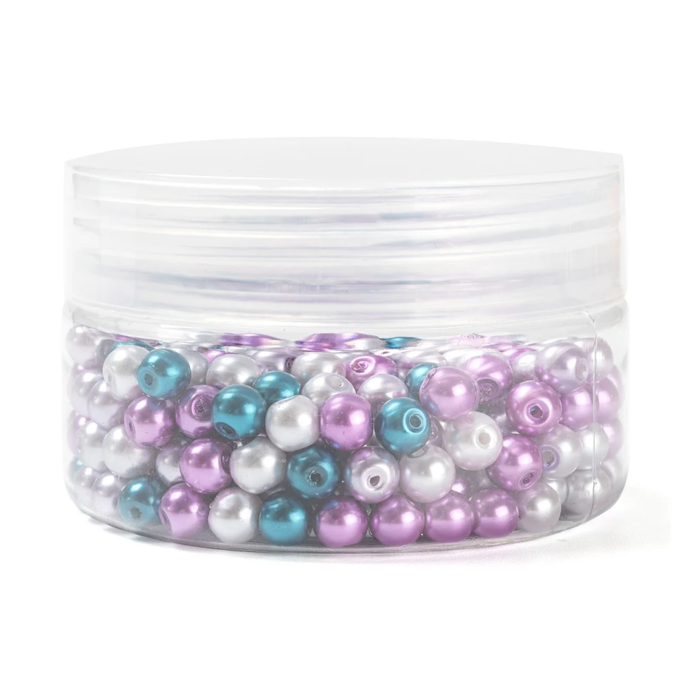300pcs/Box Christmas Theme Baking Painted Glass Pearl Round Beads 6~7mm for Fashion jewelry making DIY Accessories Mix Color | Украшения и