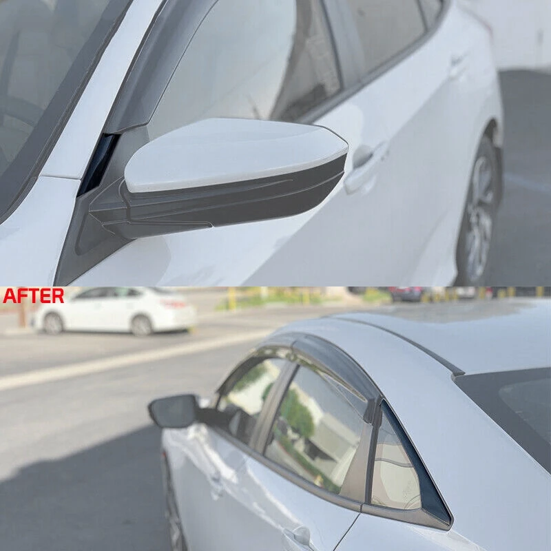 Sedan Window Visor Trim Chrome Overlay Black for 16-19 Honda Civic | Автомобили и мотоциклы
