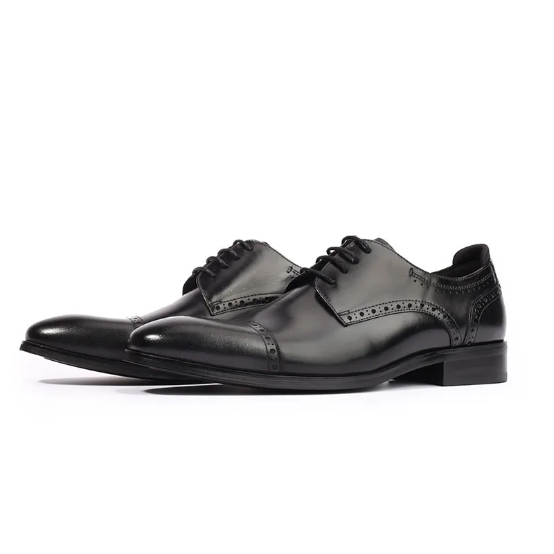 Туфли оксфорды мужские из натуральной кожи Классические броги резные на