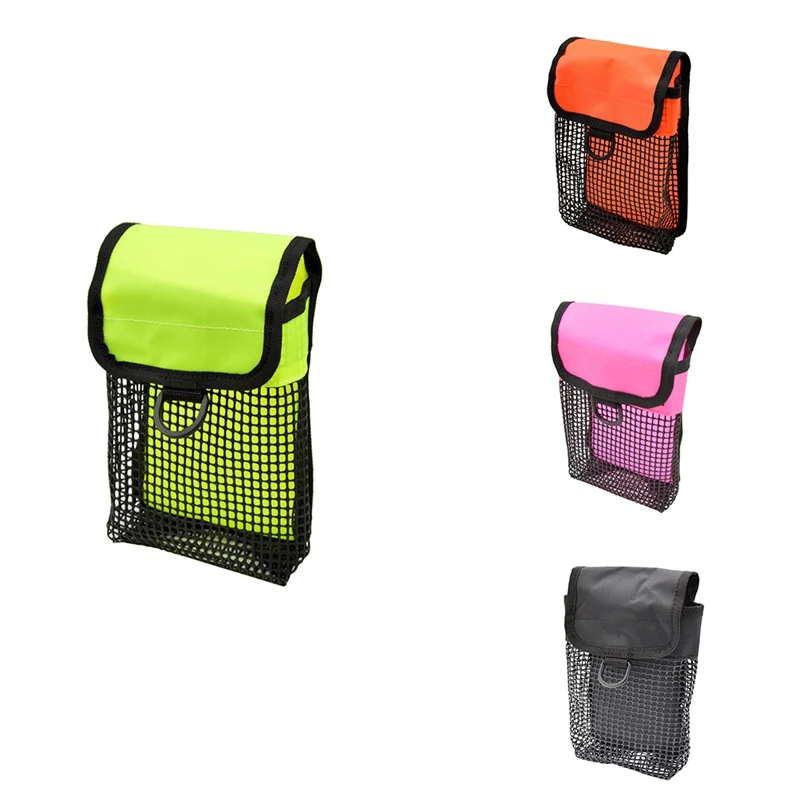 

Scuba Diving Reel Bolt Snap & SMB Safety Marker Buoy Mesh Gear Bag Equipment Holder Carry Pouch