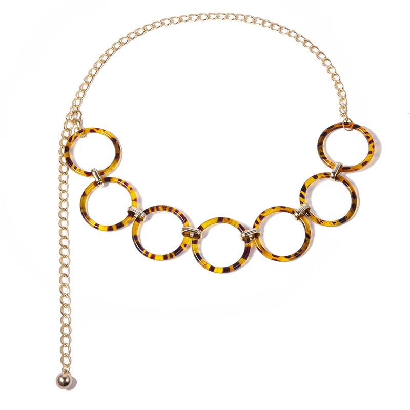 Женский ремень с леопардовым принтом винтажный из пластика и каучука 2020 |