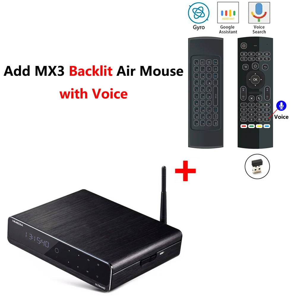 Himedia Q10 Pro Обновление Android 7,1 ТВ приставка 2GB 16GB 2,4G/5G wifi DTS Bluetooth Smart BOX Поддержка 3," SATA HDD AV - Цвет: Q10 Pro add MX3L mic