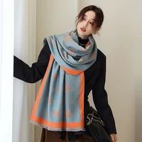 2021 popular print tassels scarves autumn fashion cashmere 190x65cm bandanna new dustproof beach towel winter two sided shawls