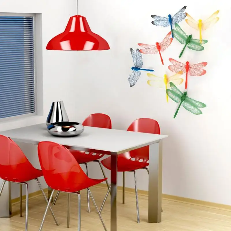 4 шт. ПВХ 3D наклейки в виде стрекозы | Дом и сад