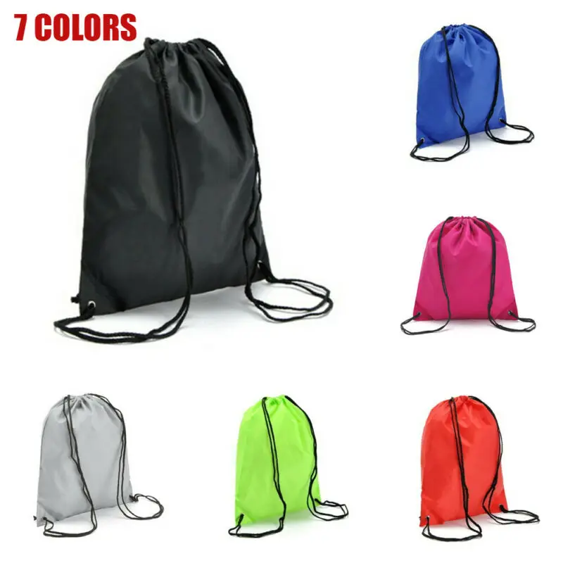 

Hot String Drawstring Back Pack Cinch Sack Gym Tote Bag School Sport Shoe Bag 2019 outdoor camping cycling Storage bag wholesale