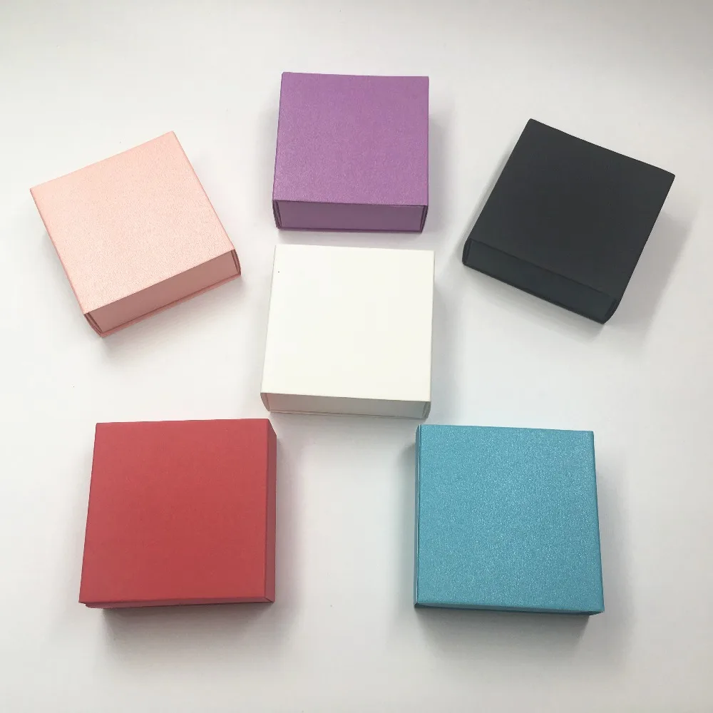 100 шт./лот картонная коробка из крафт-бумаги 6 цветов маленькая упаковка