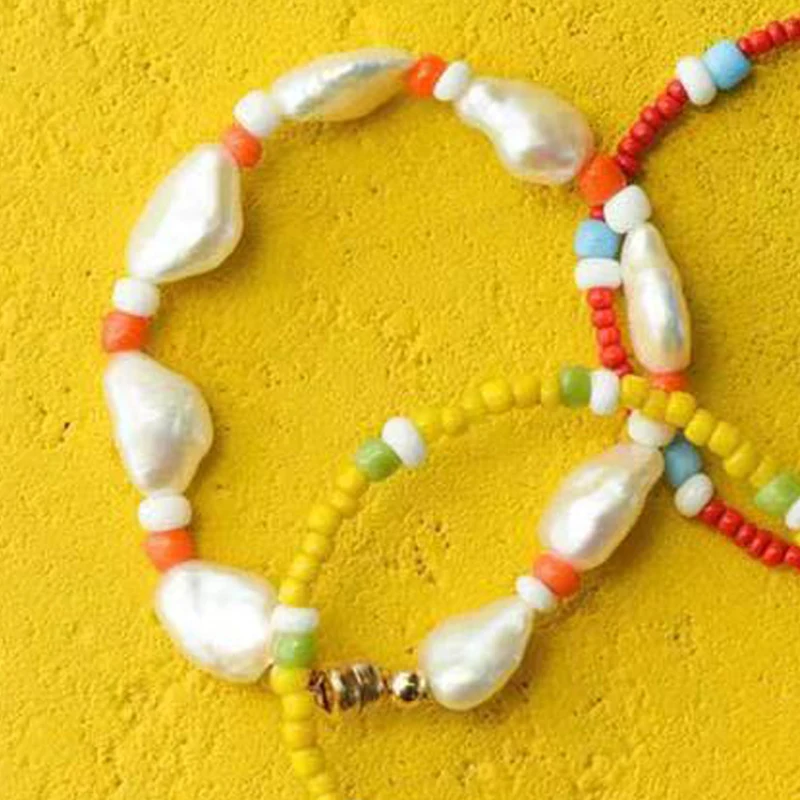 Exquisite Bracelet Of Natural Freshwater Pearls And Beaded Crystal Handmade Art Design Baroque Style 2020 New Year gift | Украшения и