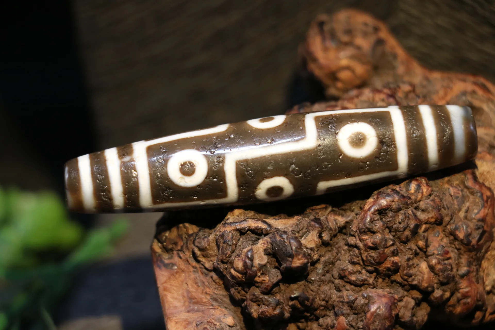 Коллекционное сокровище Magic Energy Тибетский Старый Агат 9 глаз Королевство длинные