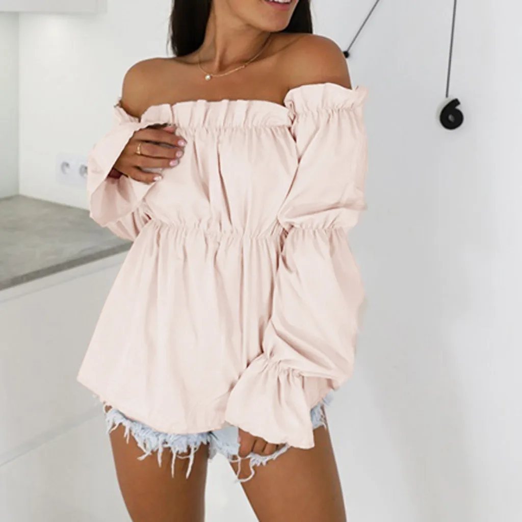 Женская Сексуальная Повседневная Элегантная блузка без бретелек модная