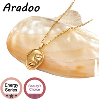 aradoo 18k gold plated face coin necklace light luxury silver clavicle necklace fashionable british style necklace