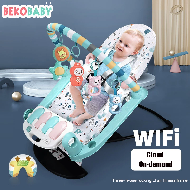 

Smart Electric Baby Cradle Crib Rocking Chair Baby Rocking Chairs For Children Chaise Longue Baby Pedal Piano Toys Music Rack