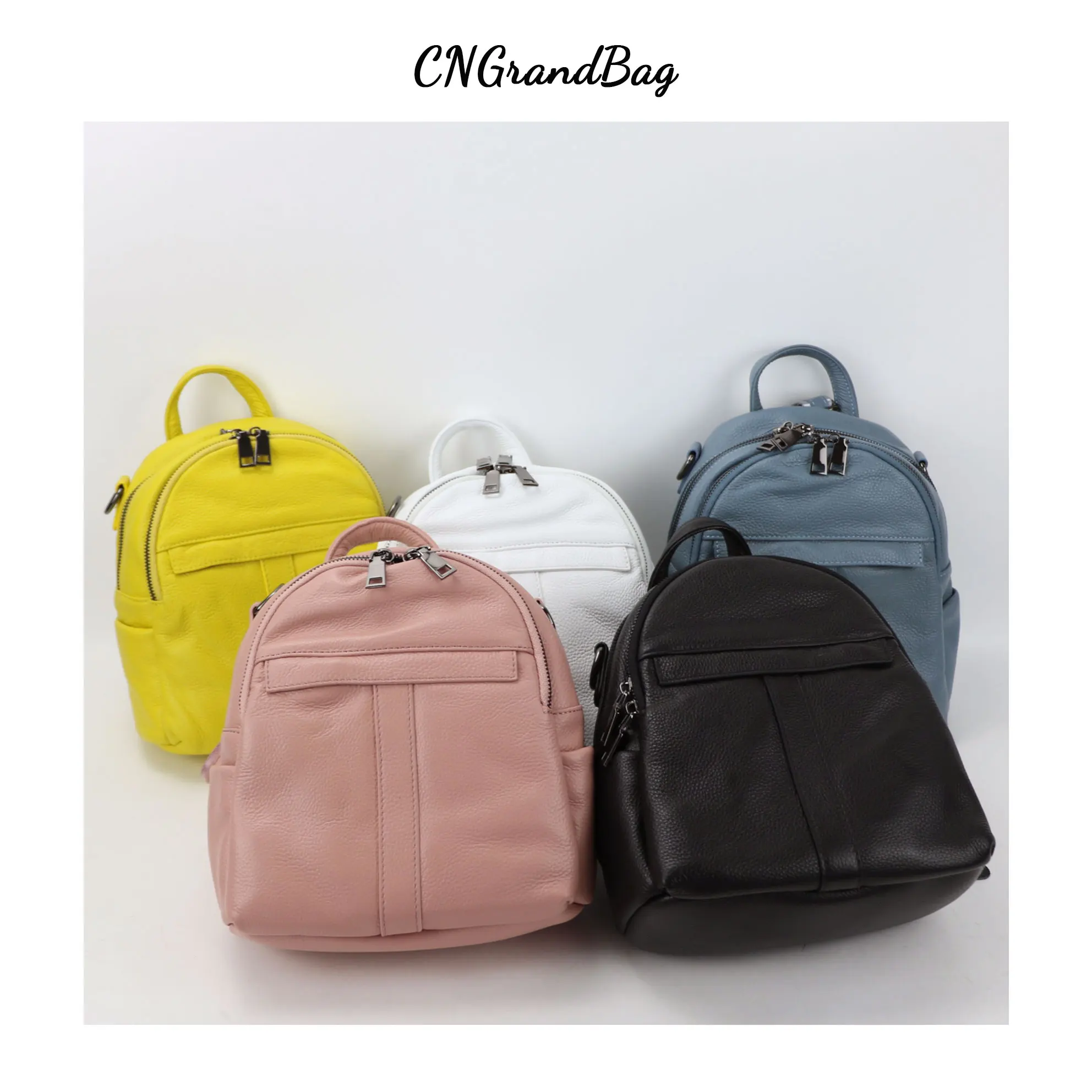 

Genuine leather backpack women fashion mini back pack teenager girls travel bag with multi pocket