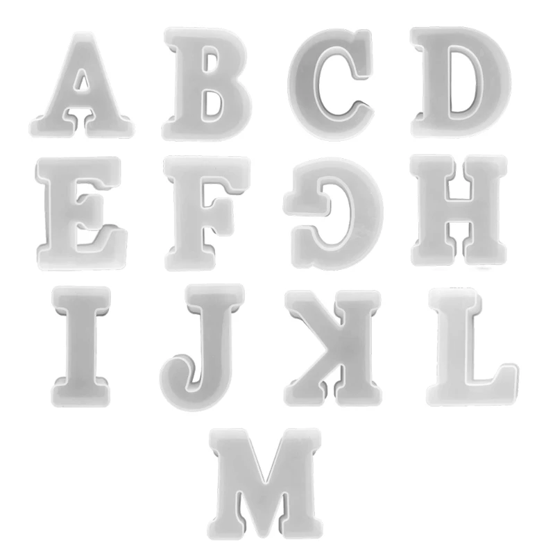 

Jewelry Pendant Alphabet Epoxy Resin Mould English Letter Silicone Mold Keychain Pendant for Birthday Home Decoration