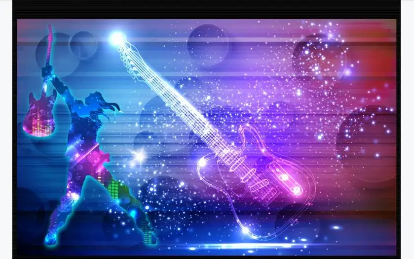Custom Wallpaper Murals 3D living Room For Walls 3 D Guitar Bar KTV Background Decor Wall Covering | Обустройство дома
