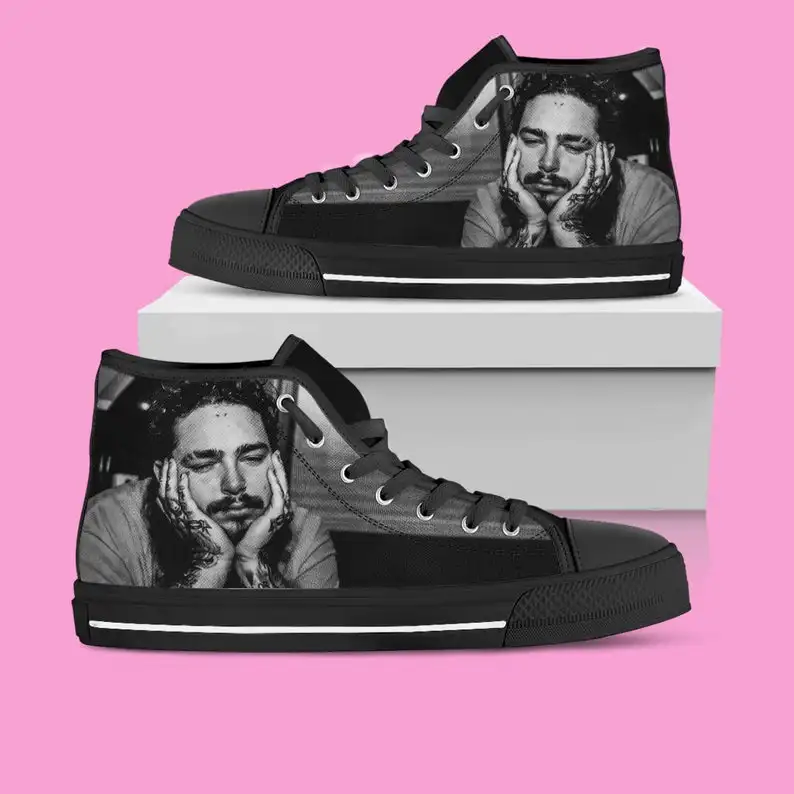 

Post Malone Hi Tops Mens Womens Designer Leisure Sneakers Men Casual Canvas Shoes