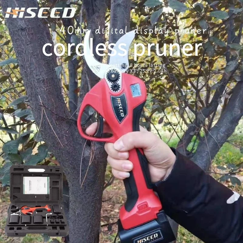 New 40mm 25.2V 1.3kg Electric Pruning Shears Pruner with THREE Lithium Battery | Инструменты