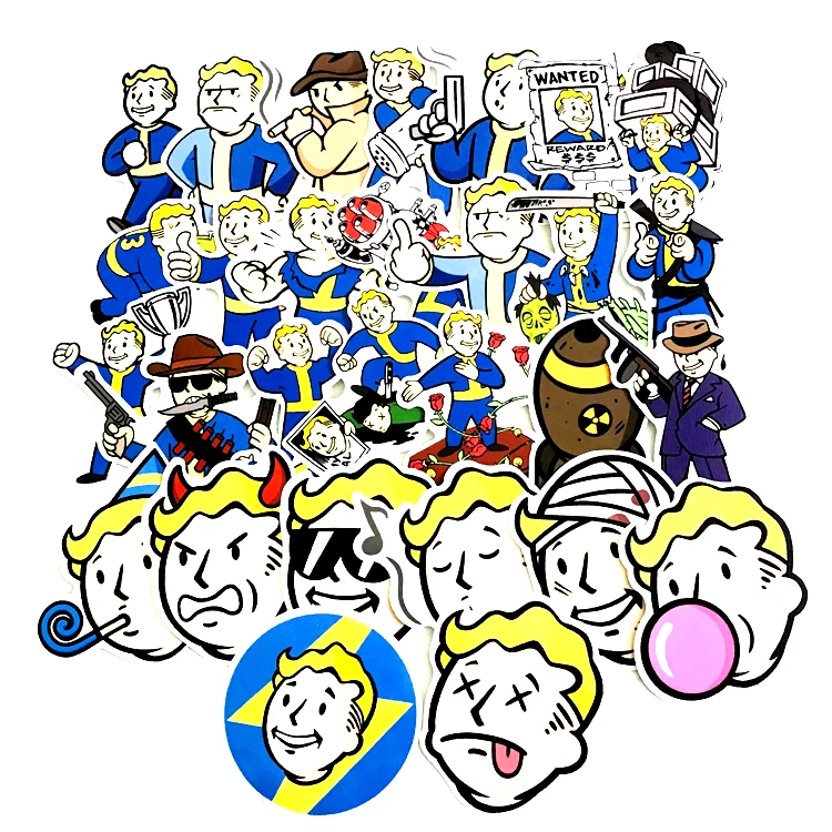29 шт./лот игра Fallout комикс часть 1 ПВХ наклейки с милыми рисунками для костюма