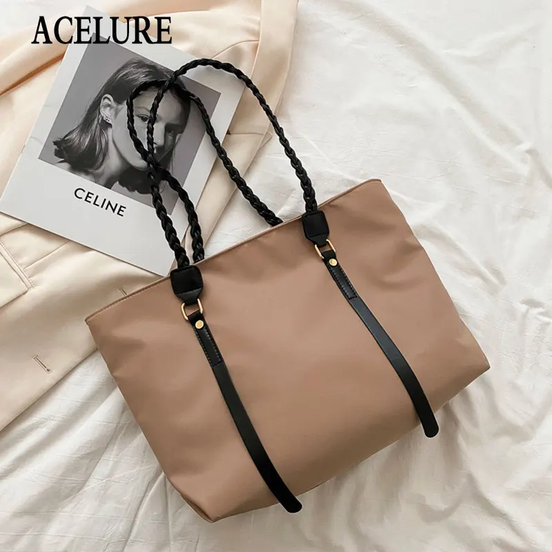 

ACELURE Solid Color Large Crossbody Bag Ladies Shopping Bags Female Nylon Shoulder Bags for Women High Capacity Casual Tote Bags