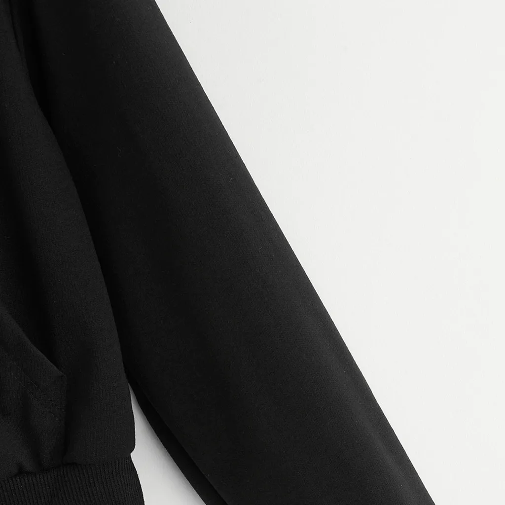 

Women Sweatshirt Tops for teen girls Casual Solid Long Sleeve Zipper Pocket Shirt Hooded Loose fit high quality Wild hoodie