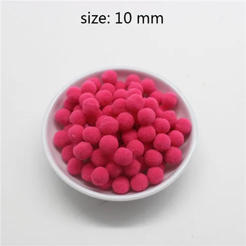 No 14 rose red 1600 шт 10 мм помпоны меховой плюшевый шар для рукоделия DIY ювелирных изделий для дома, свадьбы, украшения одежды, праздничные принадлежности для мероприятий - Цвет: No 14 rose red