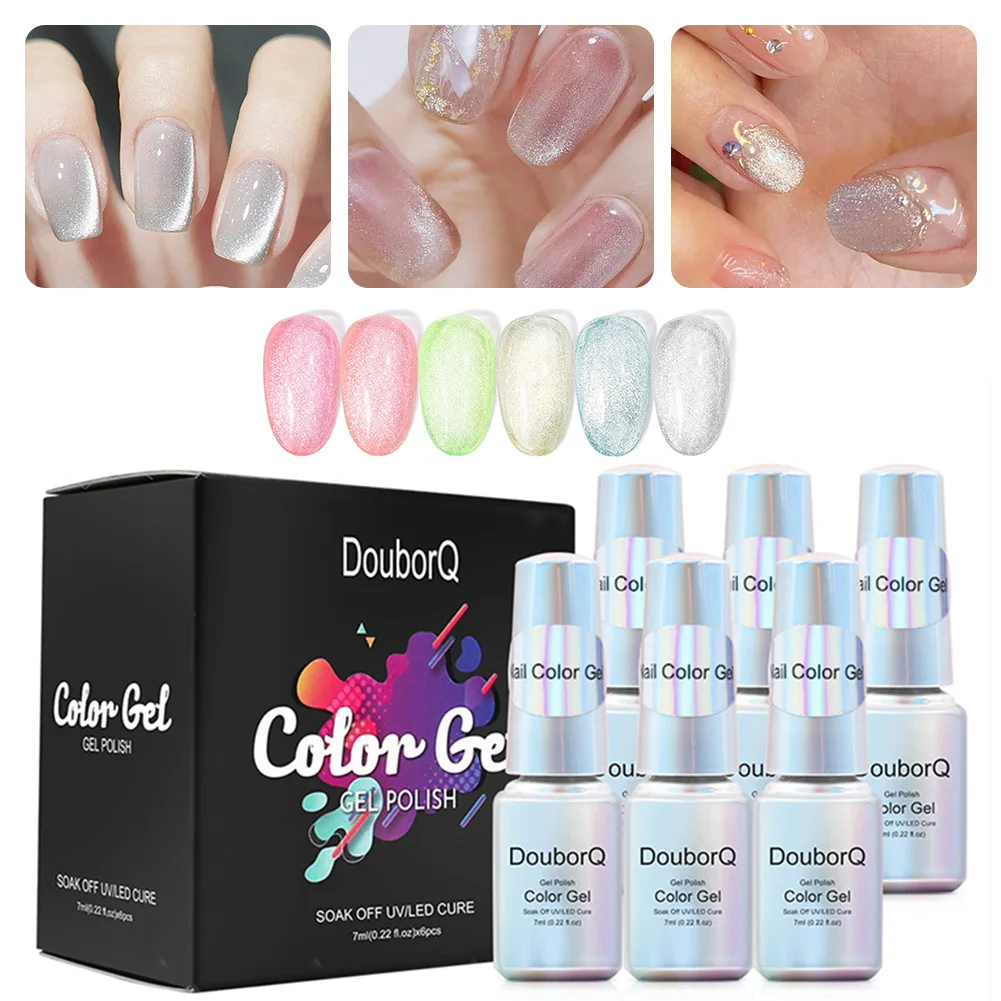

Cat Eye Gel Nail Polish Set Varnish Semi Perman Gel Nail Art Glitter Color Art Cat Eye Matte Top Coat Lacquer All For Manicure