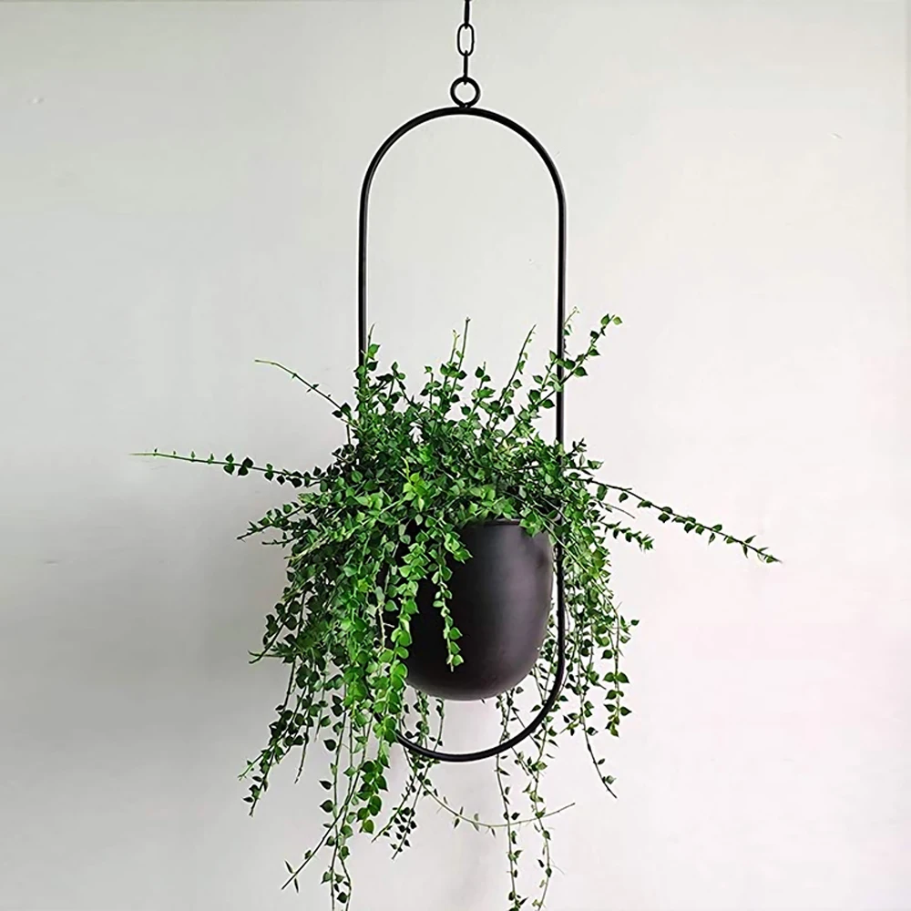metal hanging pot plant hanger chain wall hanging planter basket flower pot plant holder home garden balcony decoration free global shipping