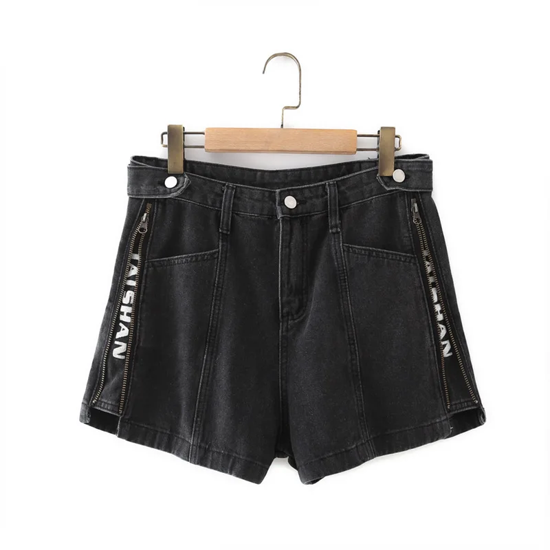 

Women Jeans 2021 Spring Summer Oversize Shorts Casual Clothes Female Denim Short Pants Design Side Zipper Plus Size Bottoms