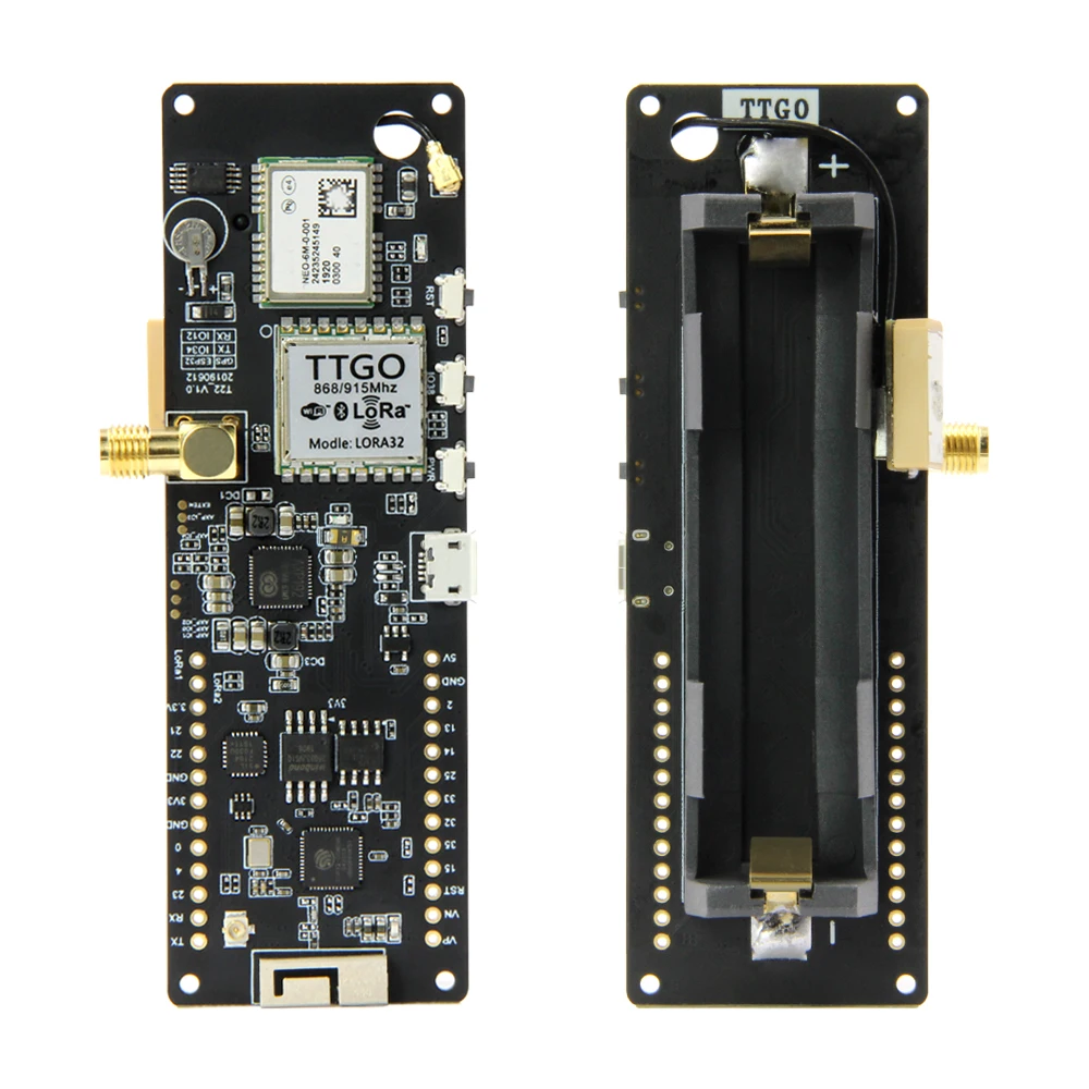 Беспроводной Bluetooth модуль TTGO LoRa 433/868/915mhzwi Fi GPS с держателем батареи функцией Wi и