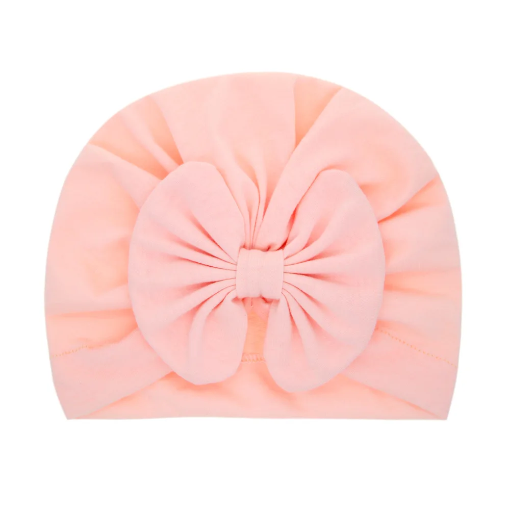 Baby Turban Newborn Solid Bowknot Hat Kids Headband Bow For Girls Cute Cotton Beanie Winter Warm Cap Hats Chirstmas Gift | Детская