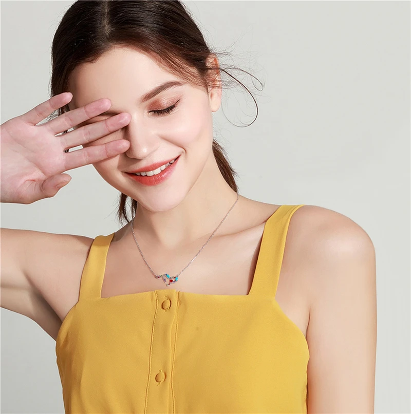 Ожерелье с кулоном в виде созвездия 12 кристаллов женское серебряное покрытие