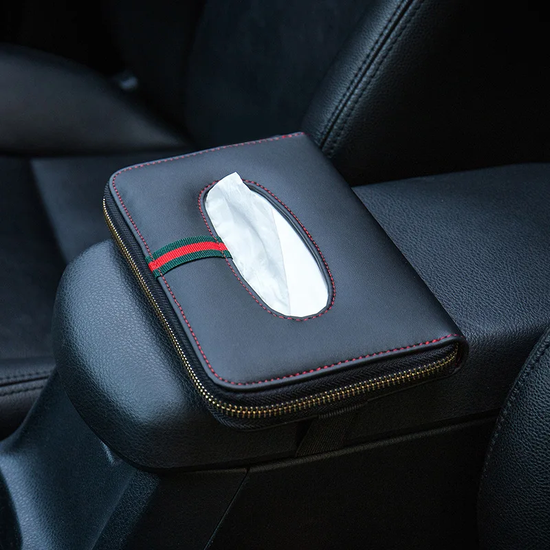 Car sun visor tissue box car paper towel hanging high chair bag quality leather creative | Дом и сад