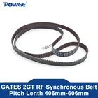 Синхронный ремень ГРМ POWGE 2M 2MGT 2GT, длина 406436444494506578586600606 мм, ширина 6 мм, замкнутые шлюзы GT2