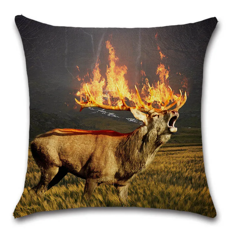 Чехол для подушки с изображением животных оленей и рогов декоративный чехол дома