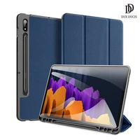 tablet case for samsung galaxy tab s7 case smart sleep wake dux ducis domo trifold protective case with pencil holder