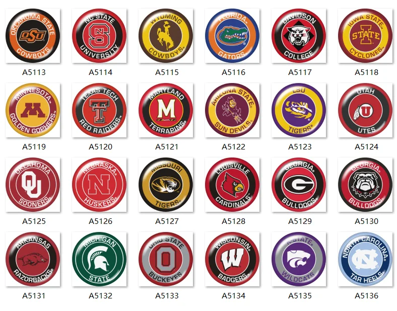 10 шт Смешанные спортивные футбольные NCAA школьные 12 мм/18 мм/20 мм/30 мм/40 мм круглые фото стеклянные кабошон демонстрационные с плоской задней частью делая результаты QD204