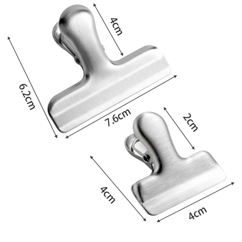 

Bag Clips Food Seal Clip Stainless Steel Bag Clips Snack Food Preservation Multifunctional Folding Kitchen Gadgets 10PCS