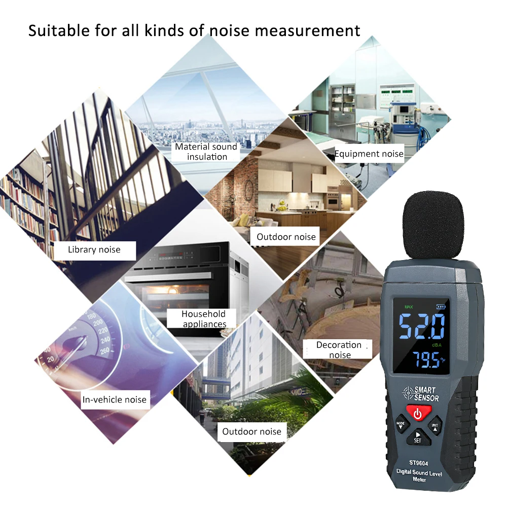Умный датчик 30 130dBA измеритель уровня звука ЖК дисплей Snometer шума цифровой прибор