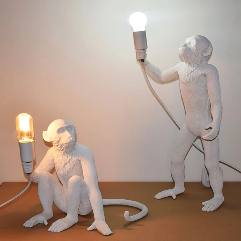

Modern Resin Monkey Led Wall Lamp, Industrial Style Decorative Lamp, Living Room Animal Wall Lamp, Hotel Bedroom Indoor Lighting