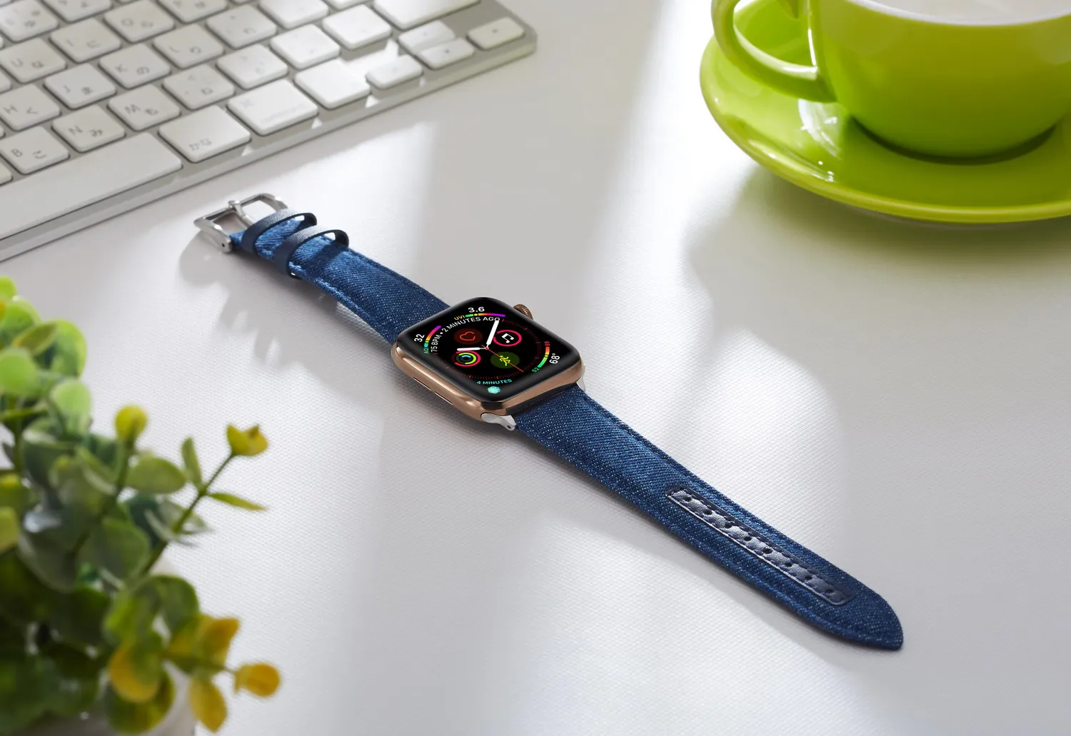 UEBN Denim with Leather Metal Buckle band for Apple Watch Series 6 strap for iWatch 6 5 4 44mm 40mm 38mm 42mm Watchbands