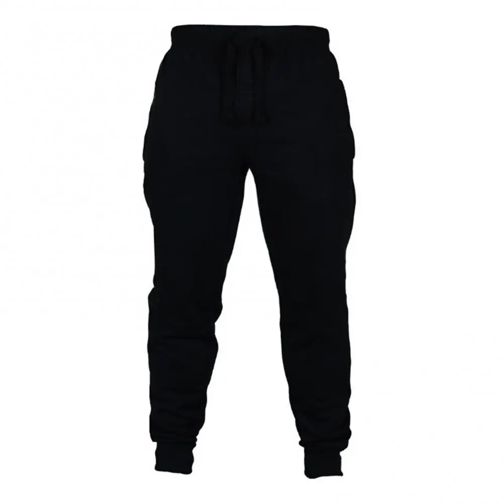 

Men Jogger Solid Color Drawstring Plush Thick Warm Pants Sweatpants Trousers