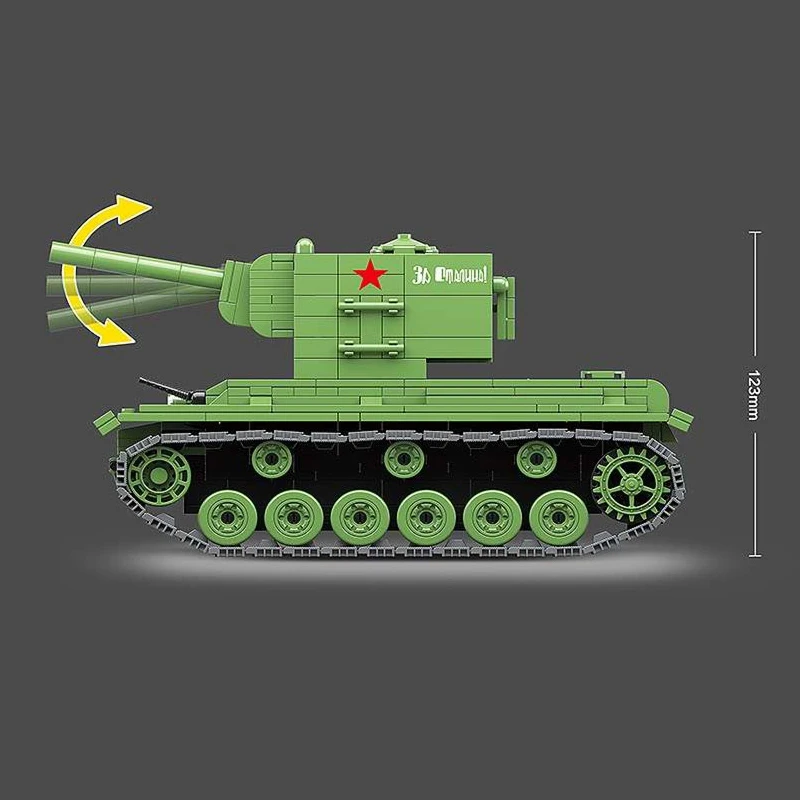 

818PCS Military Tank Soviet Russia KV2 Tank Building Blocks Fit Legoing WW2 Soldier Police Army Bricks Kids Children Toys Gifts