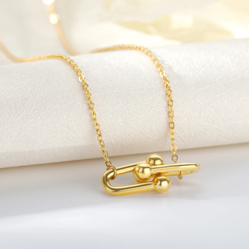 Ожерелье женское из нержавеющей стали золотого цвета с креативным дизайном -