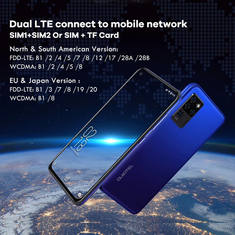 OUKITEL C21 Quad Камера 20MP селфи Octa Core Helio P60 4 + 64 Гб телефон 6 ''FHD Дырокол Экран 4000 мА/ч 4G